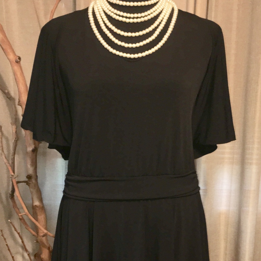 Max Studio Black Back Out Drape Cocktail Dress